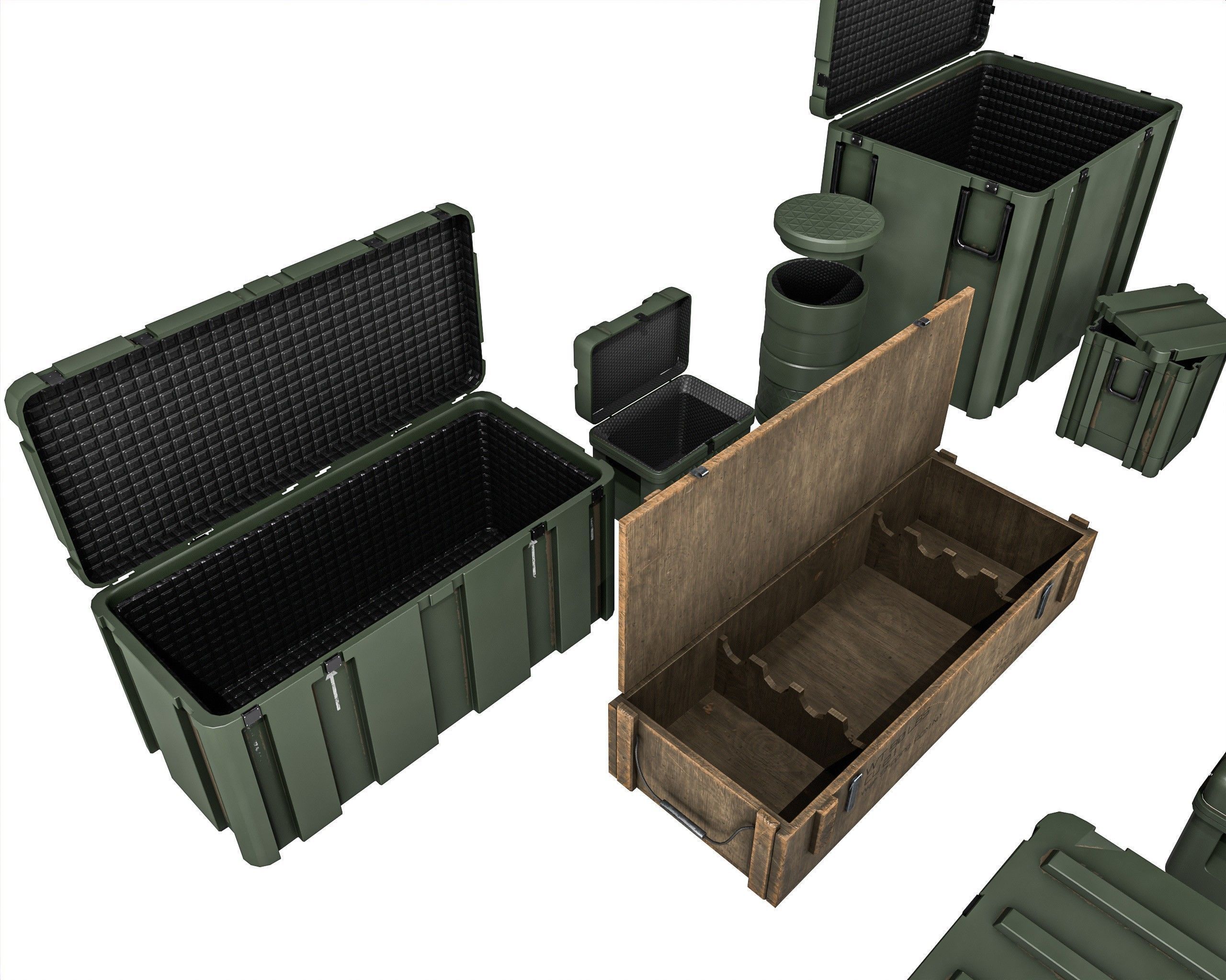Military Crate Package Low-poly 3D model_8