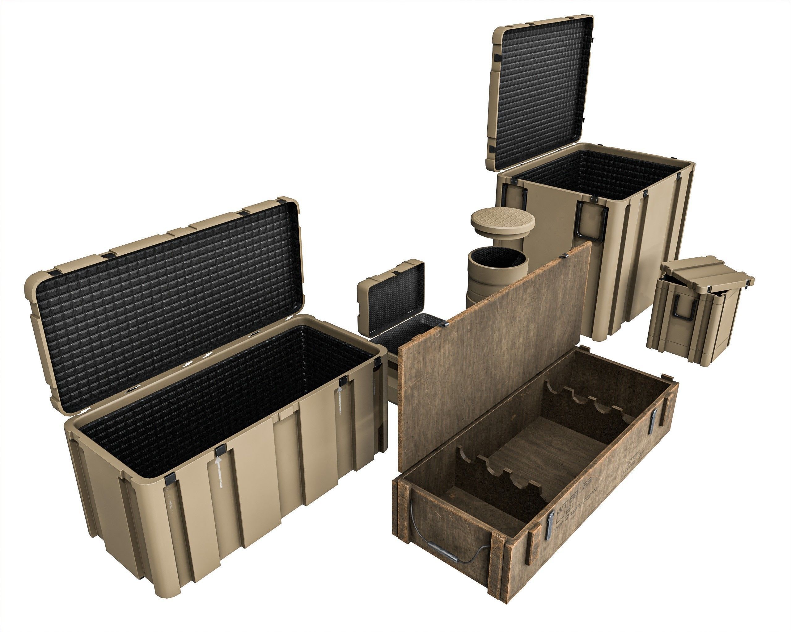 Military Crate Package Low-poly 3D model_15