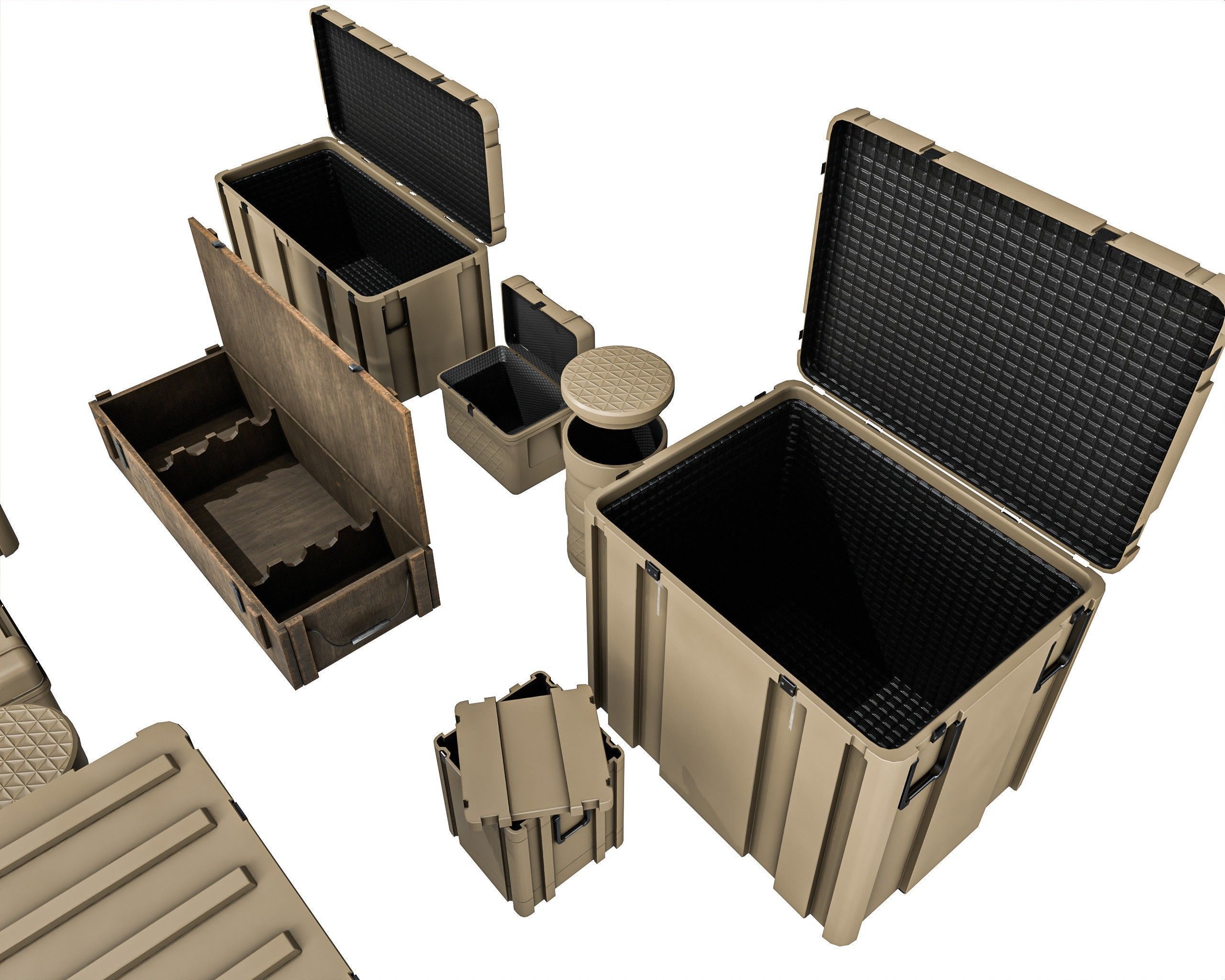 Military Crate Package Low-poly 3D model_11