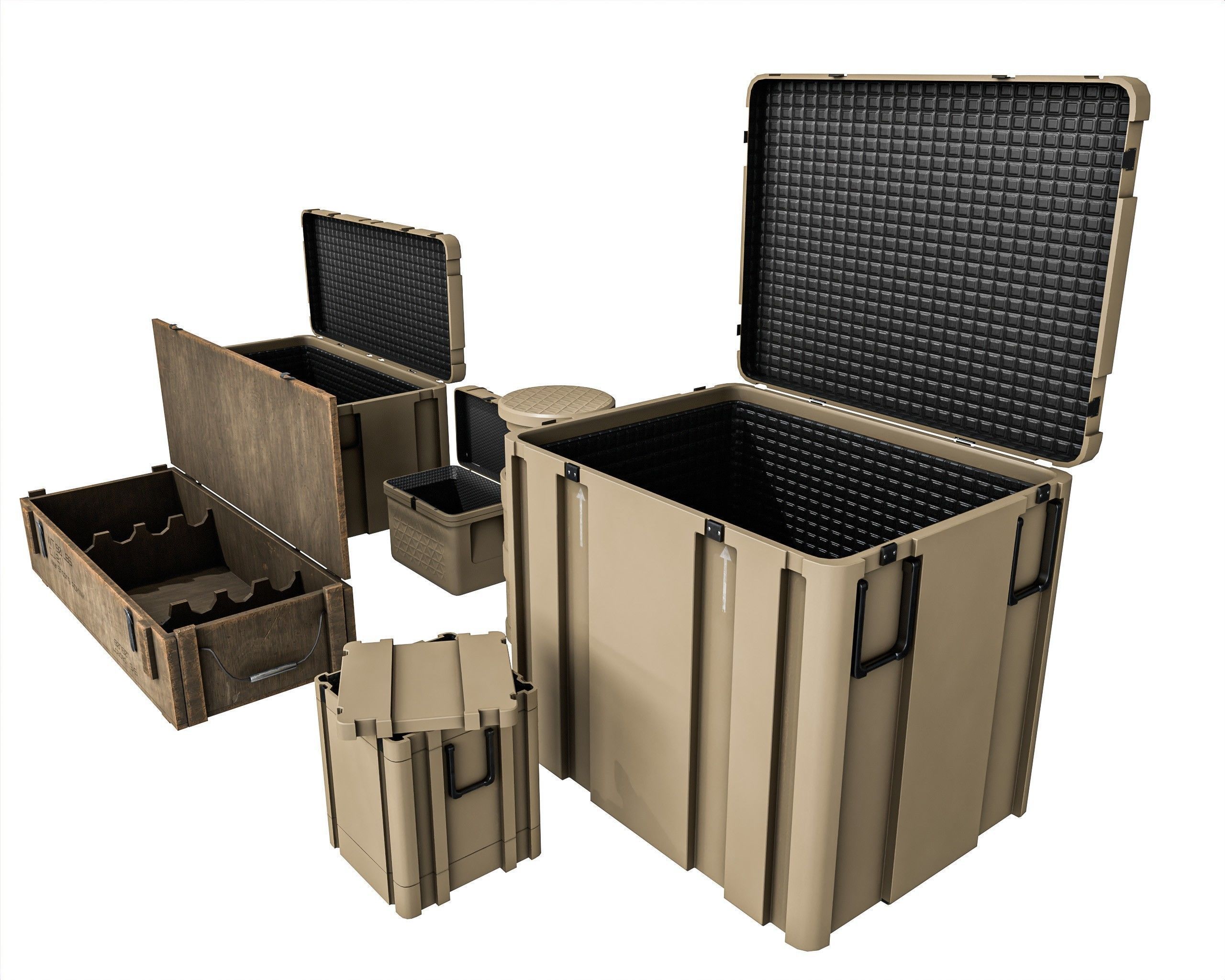 Military Crate Package Low-poly 3D model_6
