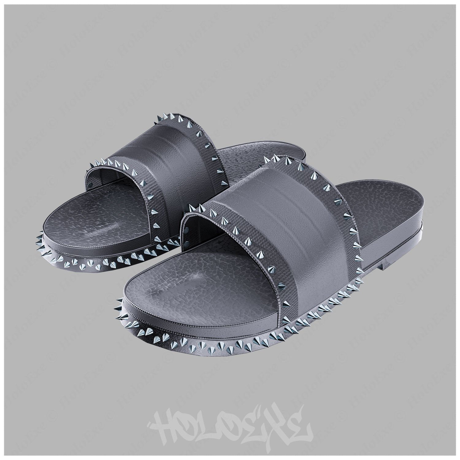 Studded Flops Low-poly 3D model_1