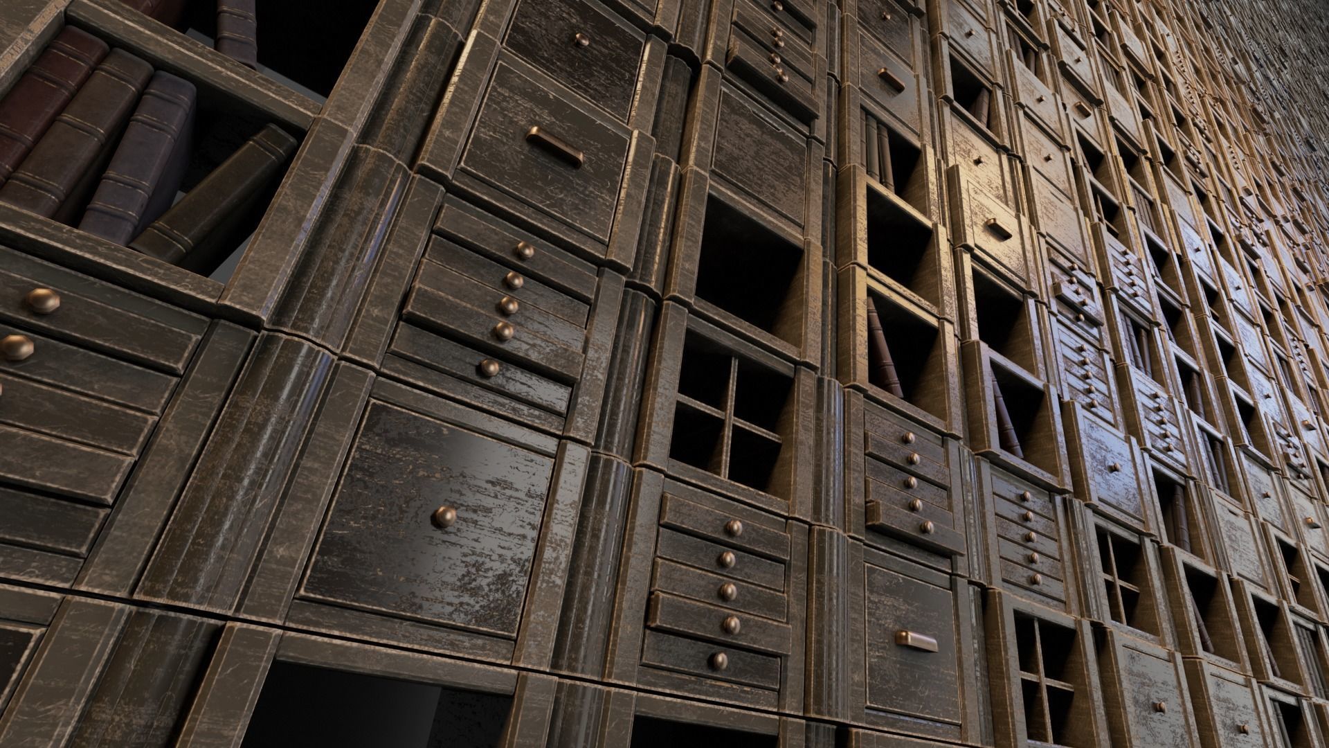 Random Cabinet and Book Shelfs Generator 3D model_2