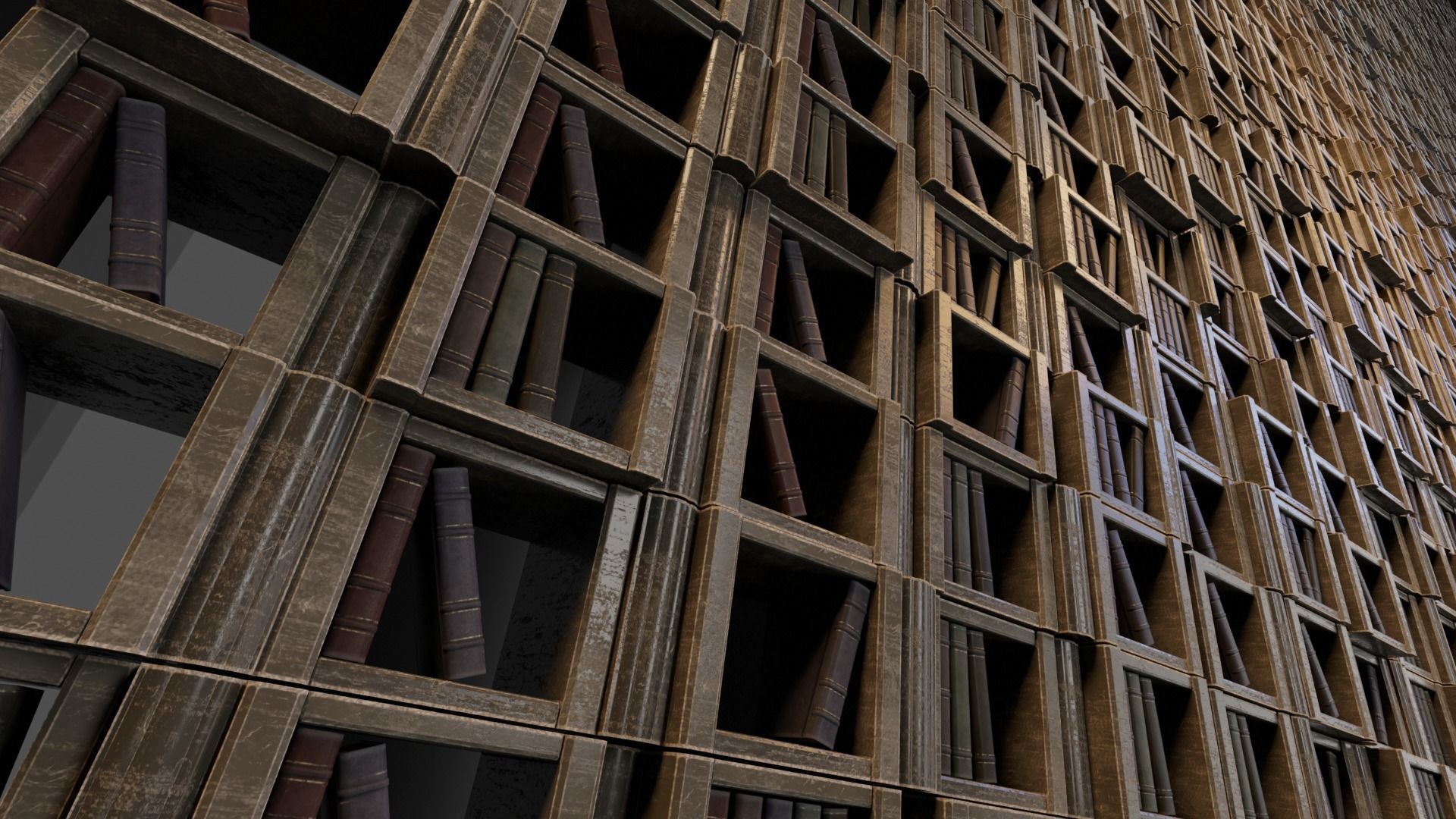 Random Cabinet and Book Shelfs Generator 3D model_3