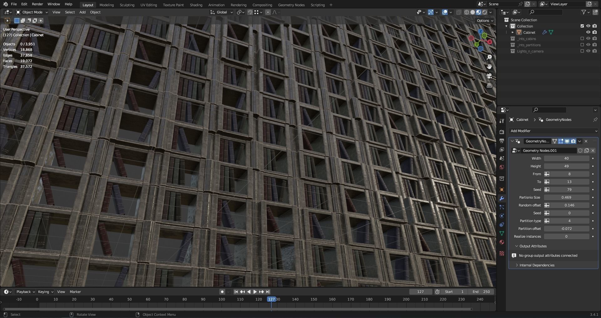 Random Cabinet and Book Shelfs Generator 3D model_6