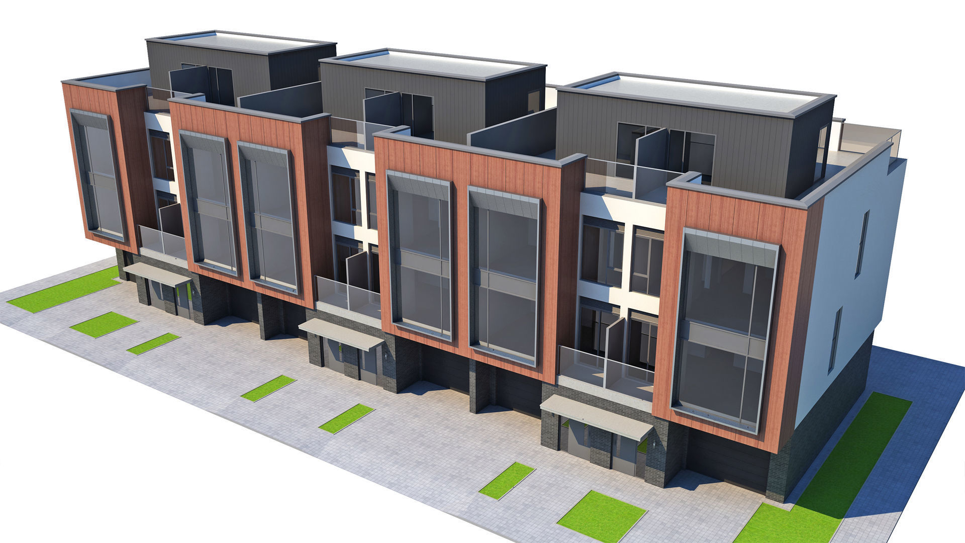 Modern Townhouse 3D model_3