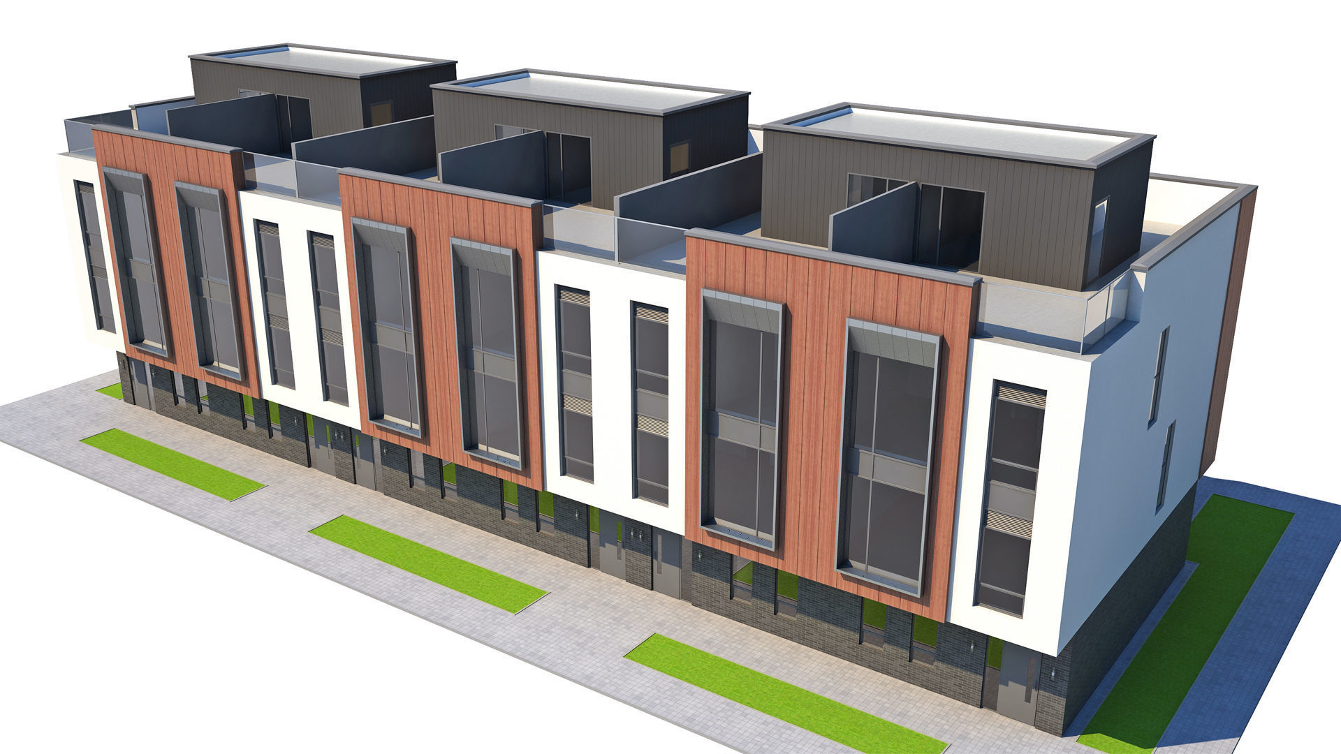 Modern Townhouse 3D model_5