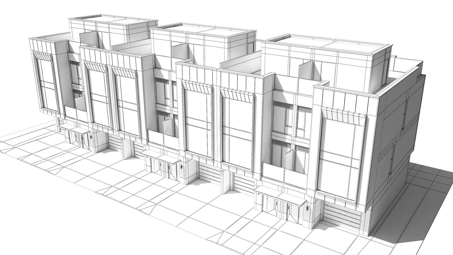 Modern Townhouse 3D model_4