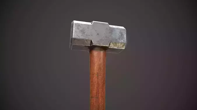 Sledge Hammer Lowpoly 3D model with PBR Low-poly 3D model