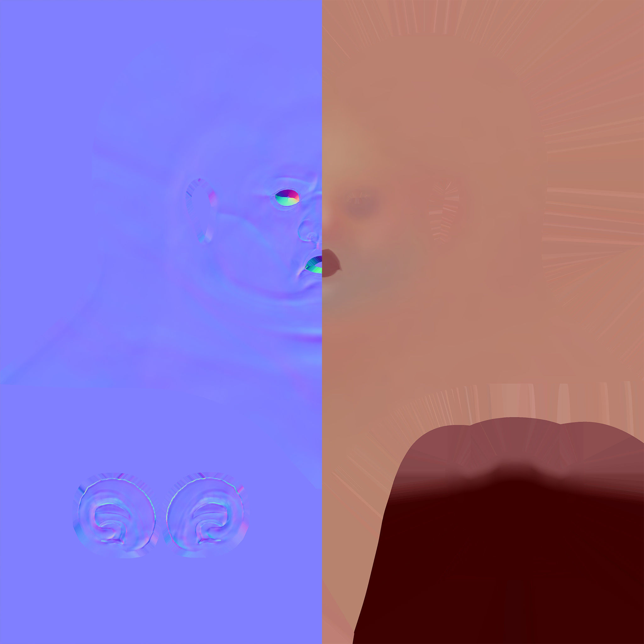 Stylized Male Character Head - Johnny Low-poly 3D model_6