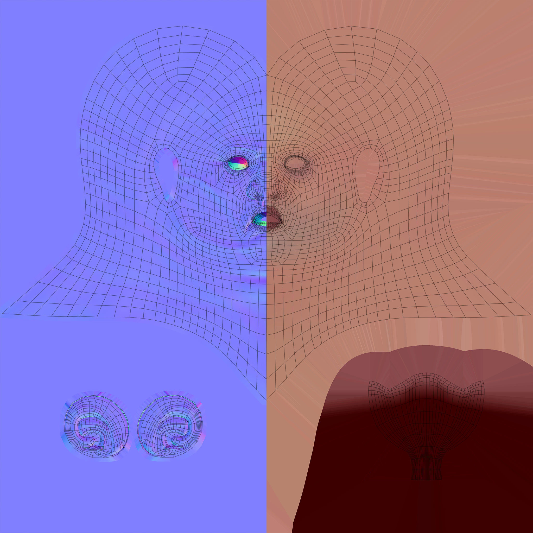 Stylized Male Character Head - Johnny Low-poly 3D model_5