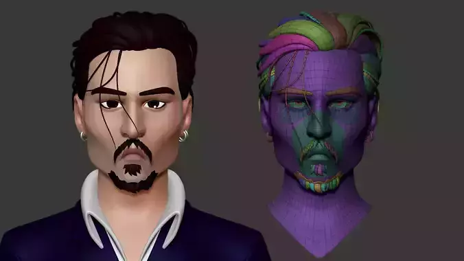 Stylized Male Character Head - Johnny