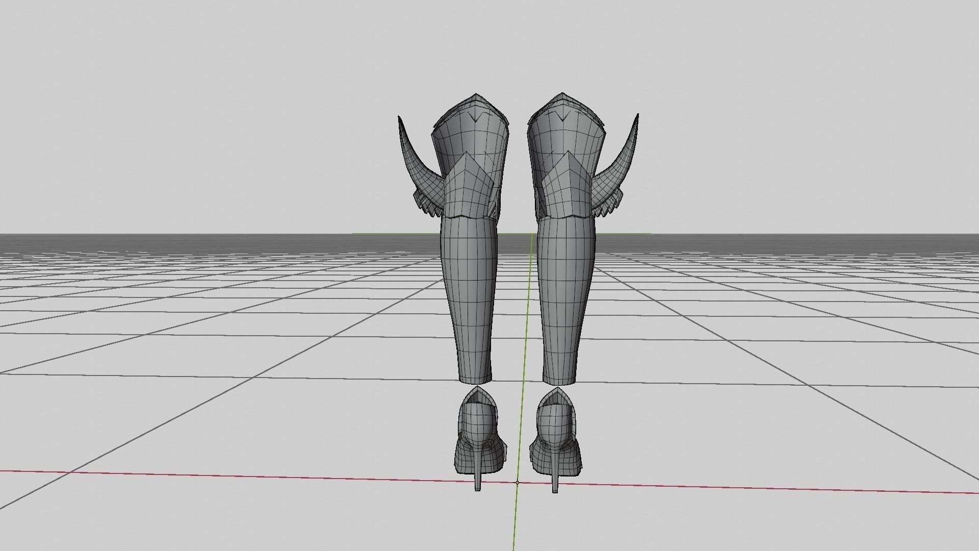 Leg Armor  game asset Low-poly 3D model_11