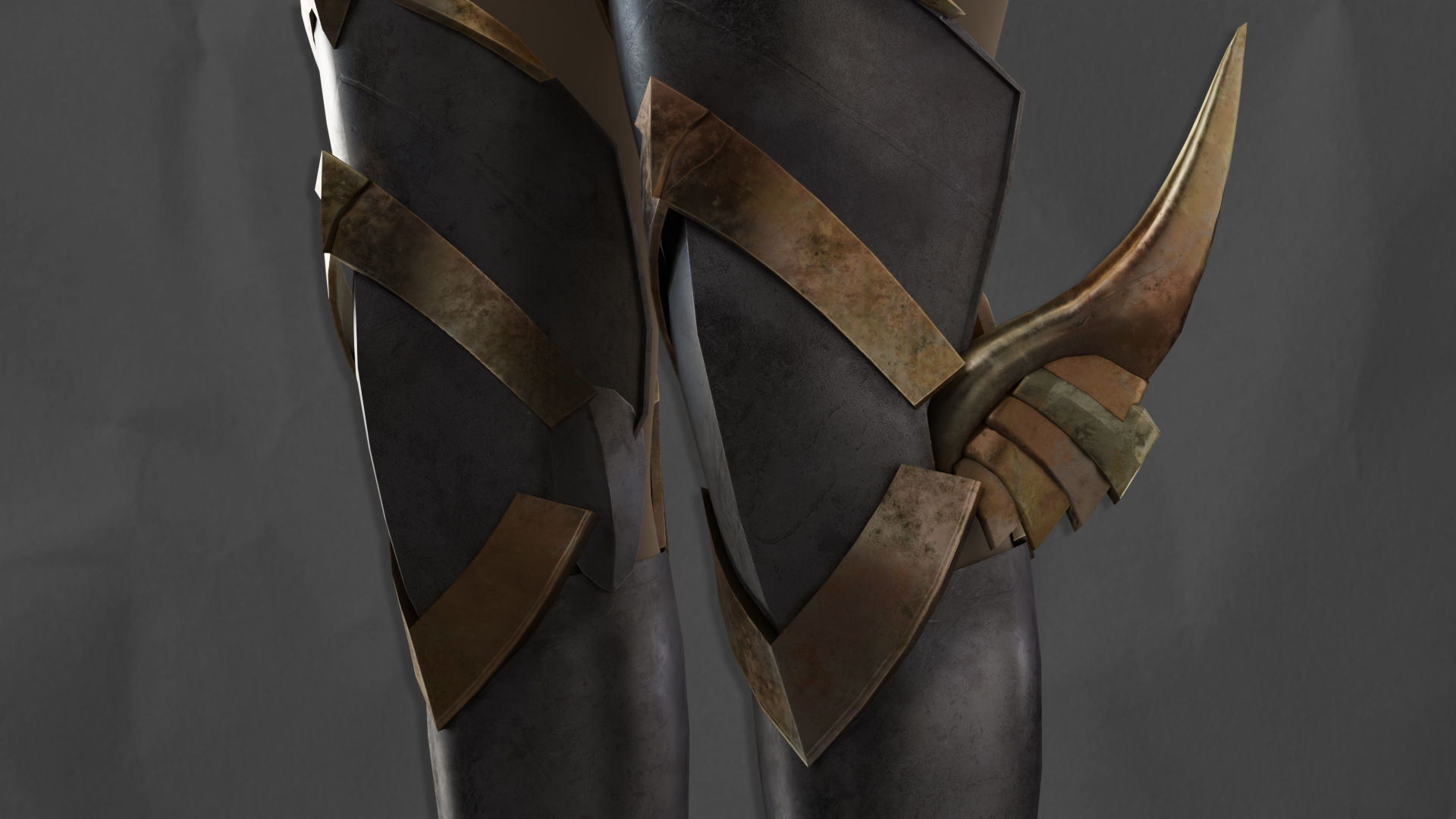 Leg Armor  game asset Low-poly 3D model_4
