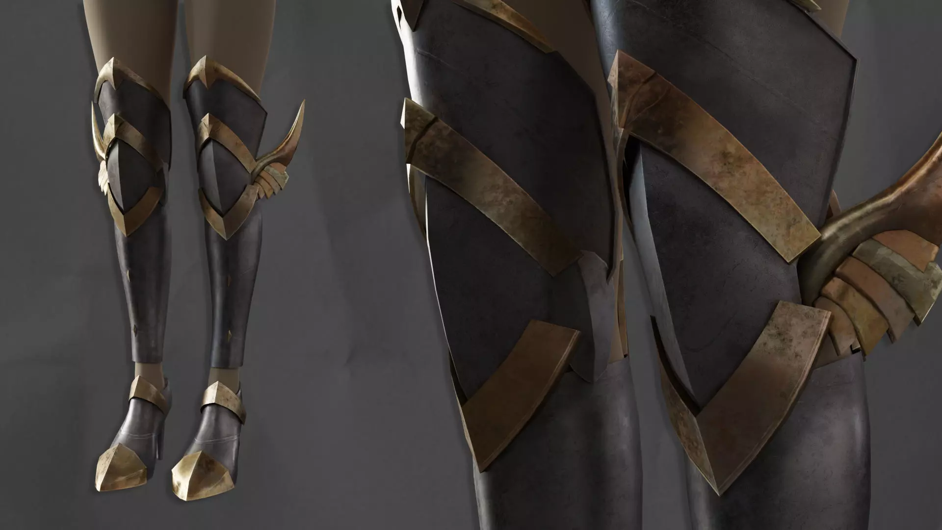 Leg Armor  game asset Low-poly 3D model_0