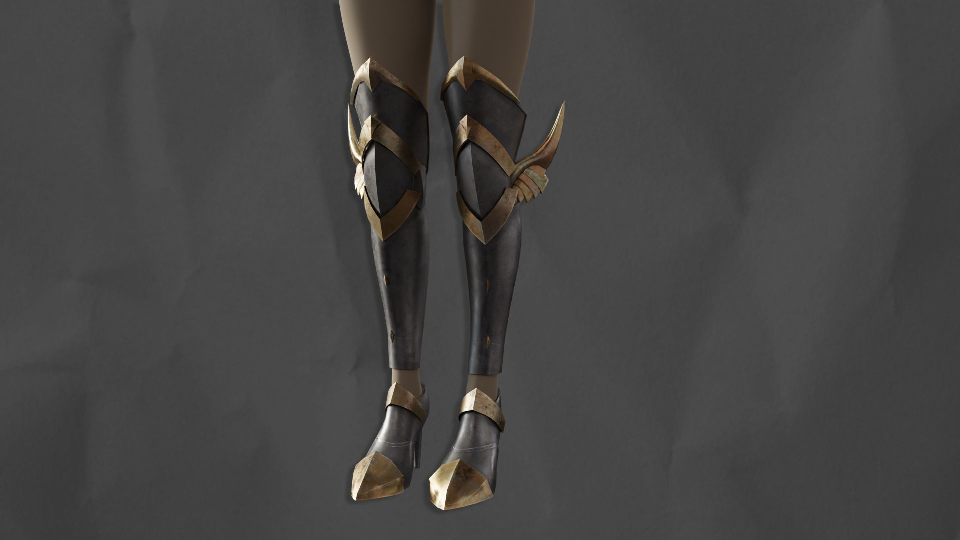 Leg Armor  game asset Low-poly 3D model_5