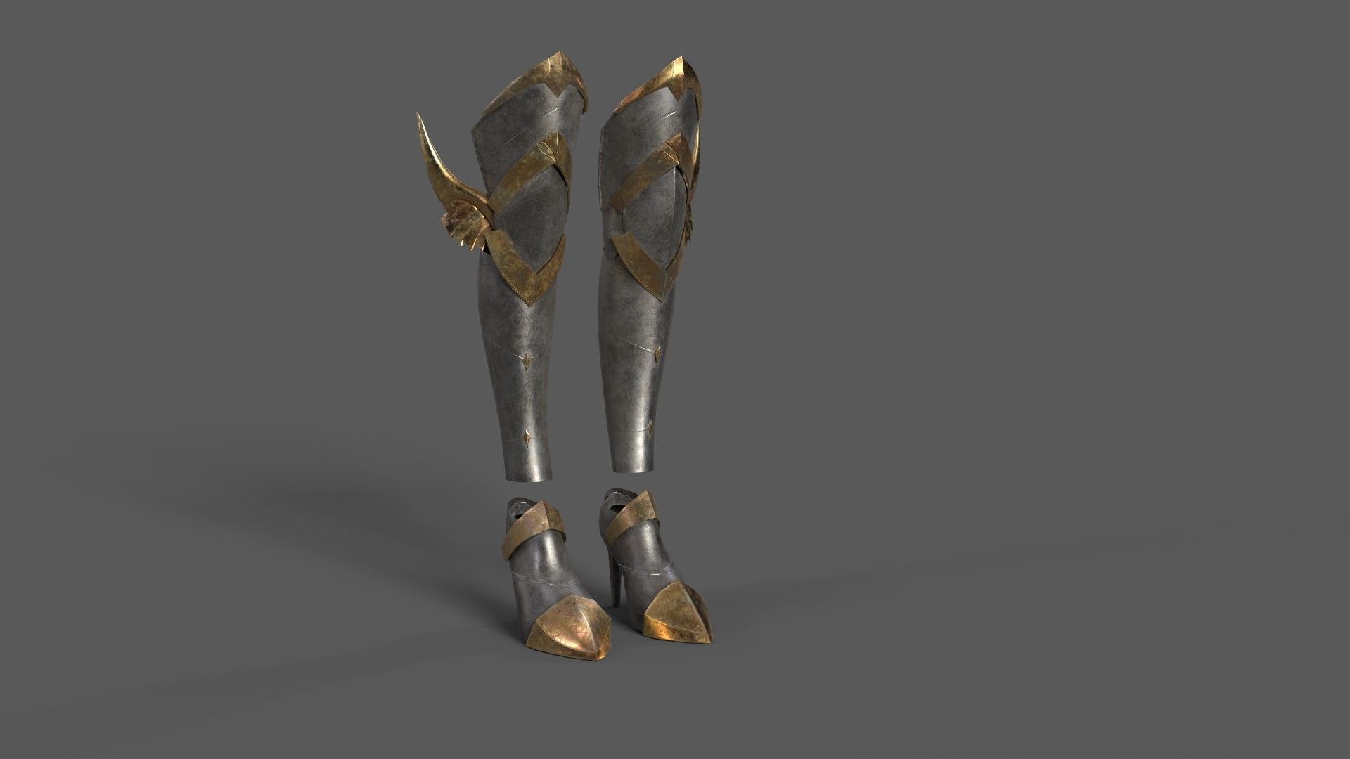 Leg Armor  game asset Low-poly 3D model_1