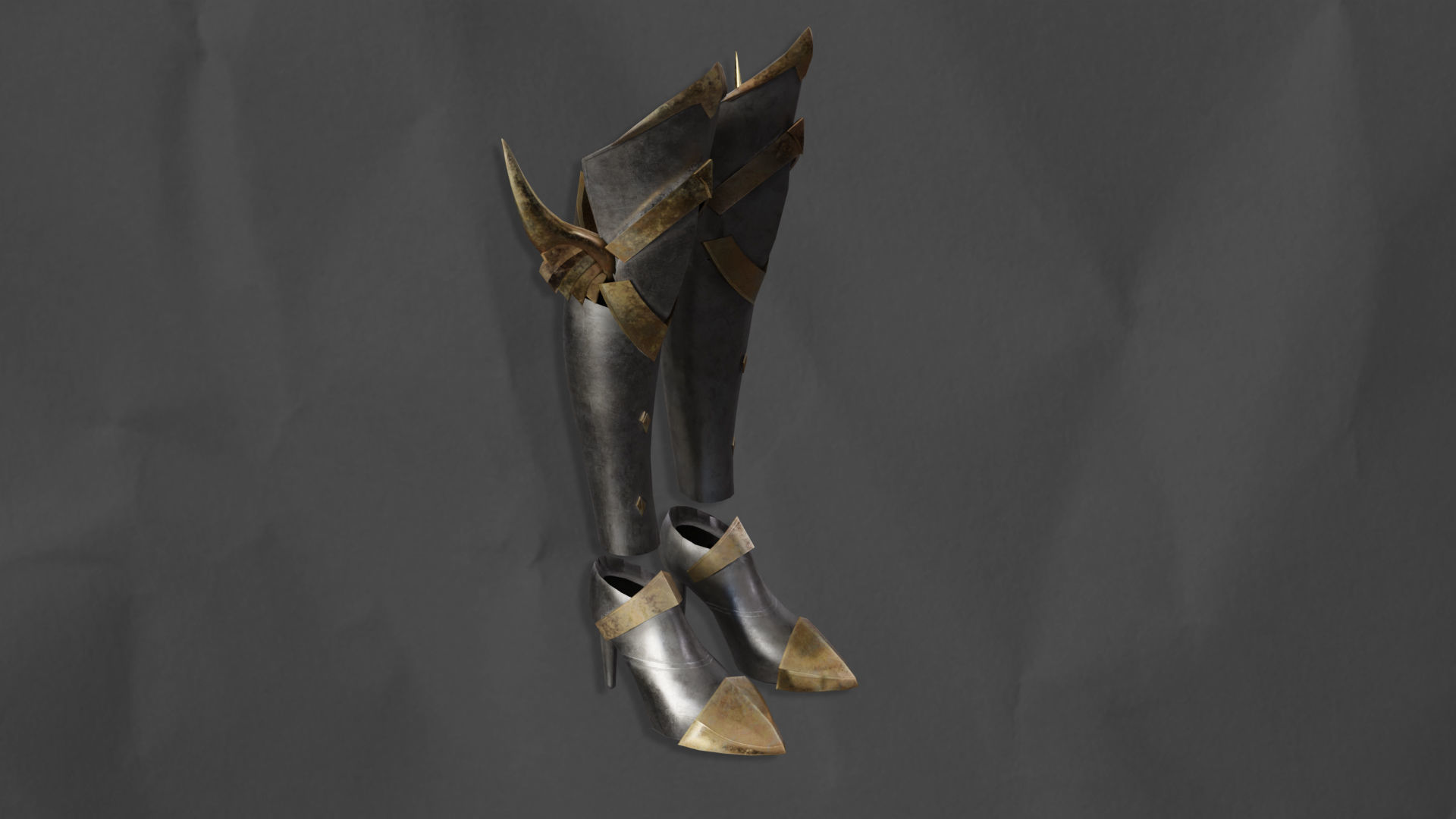 Leg Armor  game asset Low-poly 3D model_6