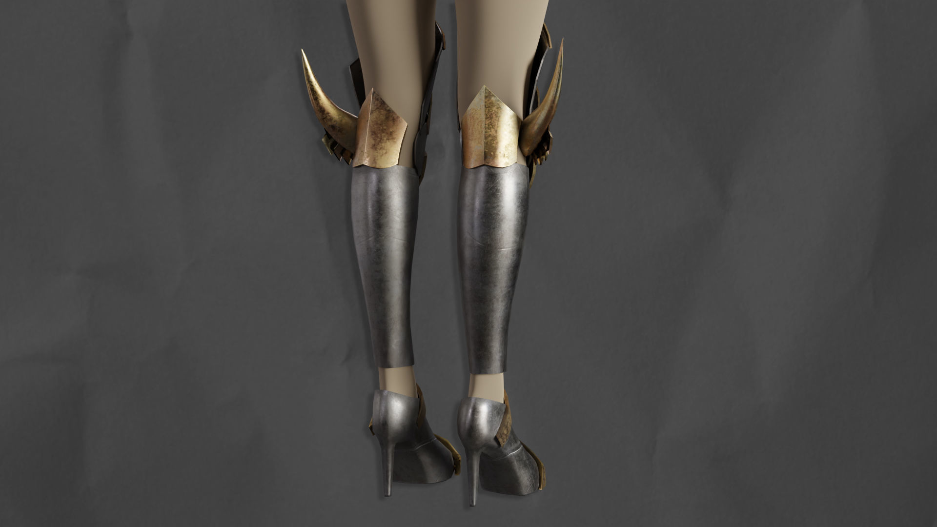 Leg Armor  game asset Low-poly 3D model_3
