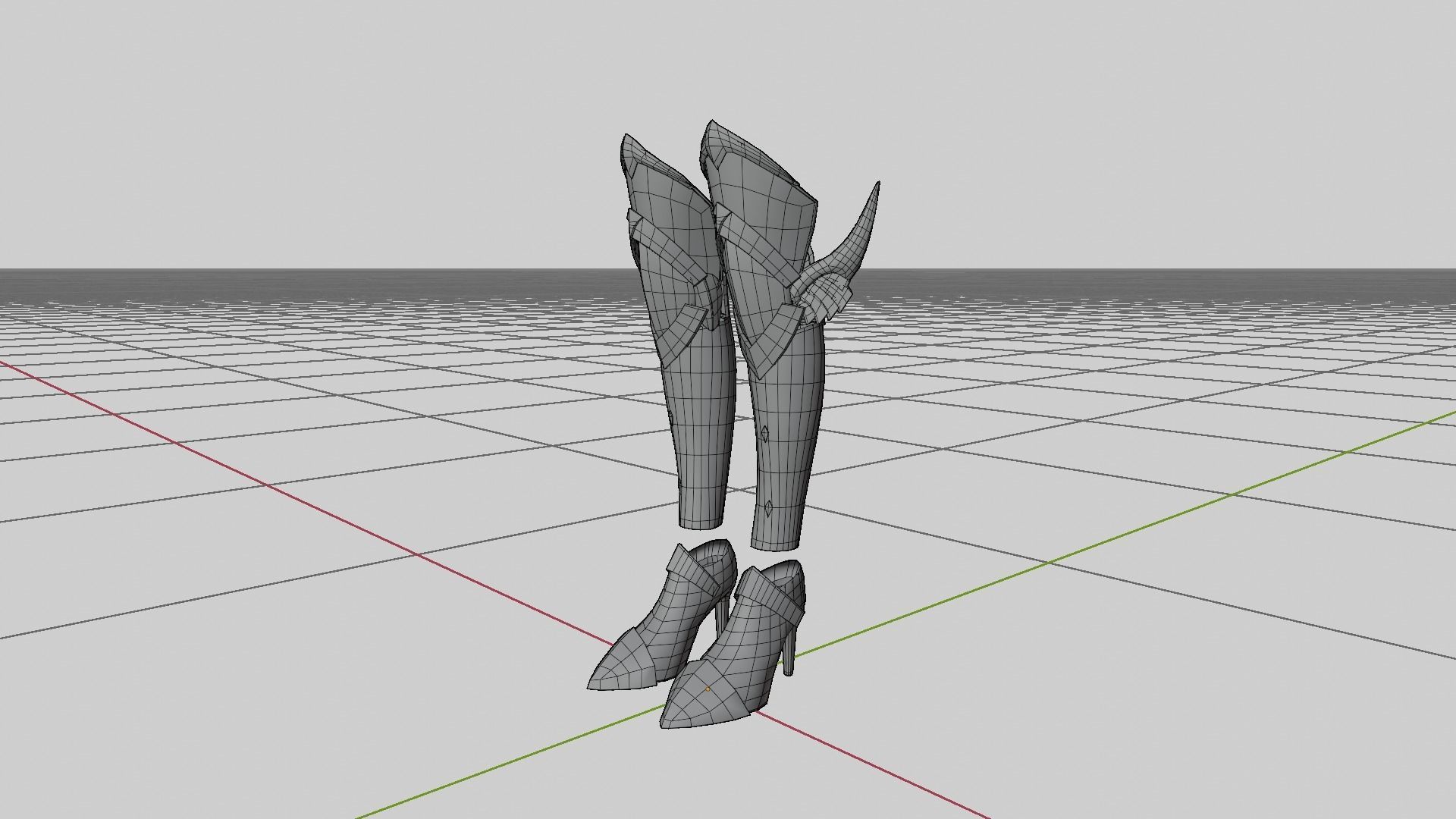 Leg Armor  game asset Low-poly 3D model_10