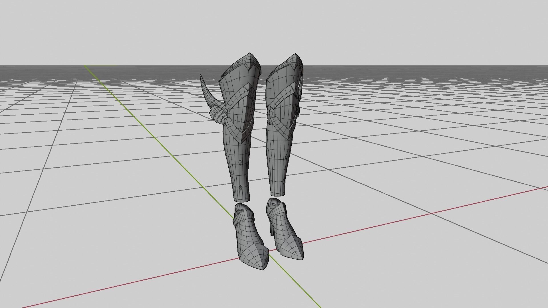 Leg Armor  game asset Low-poly 3D model_9