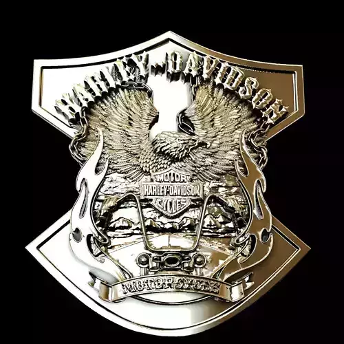 Harley Davidson badge logo 3D print model