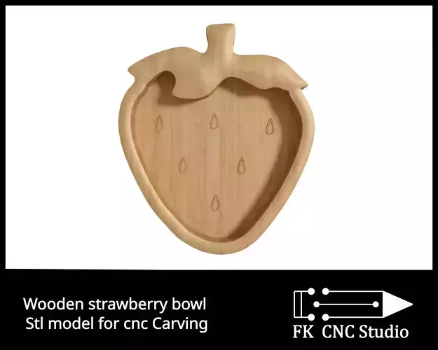 Strawberry Bowl - stl file for cnc - 3d printing