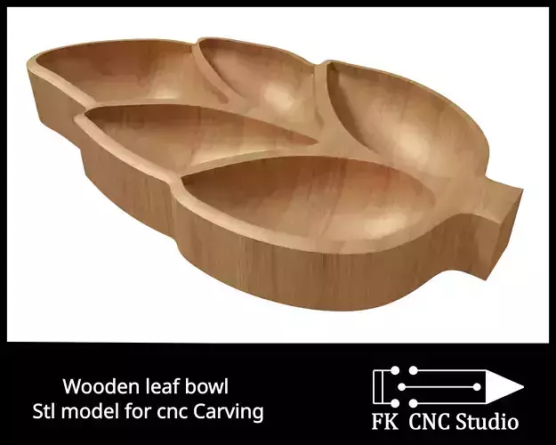 Leaf Bowl - stl file for cnc - 3d printing