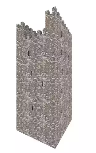Medieval tower - low poly model with interior