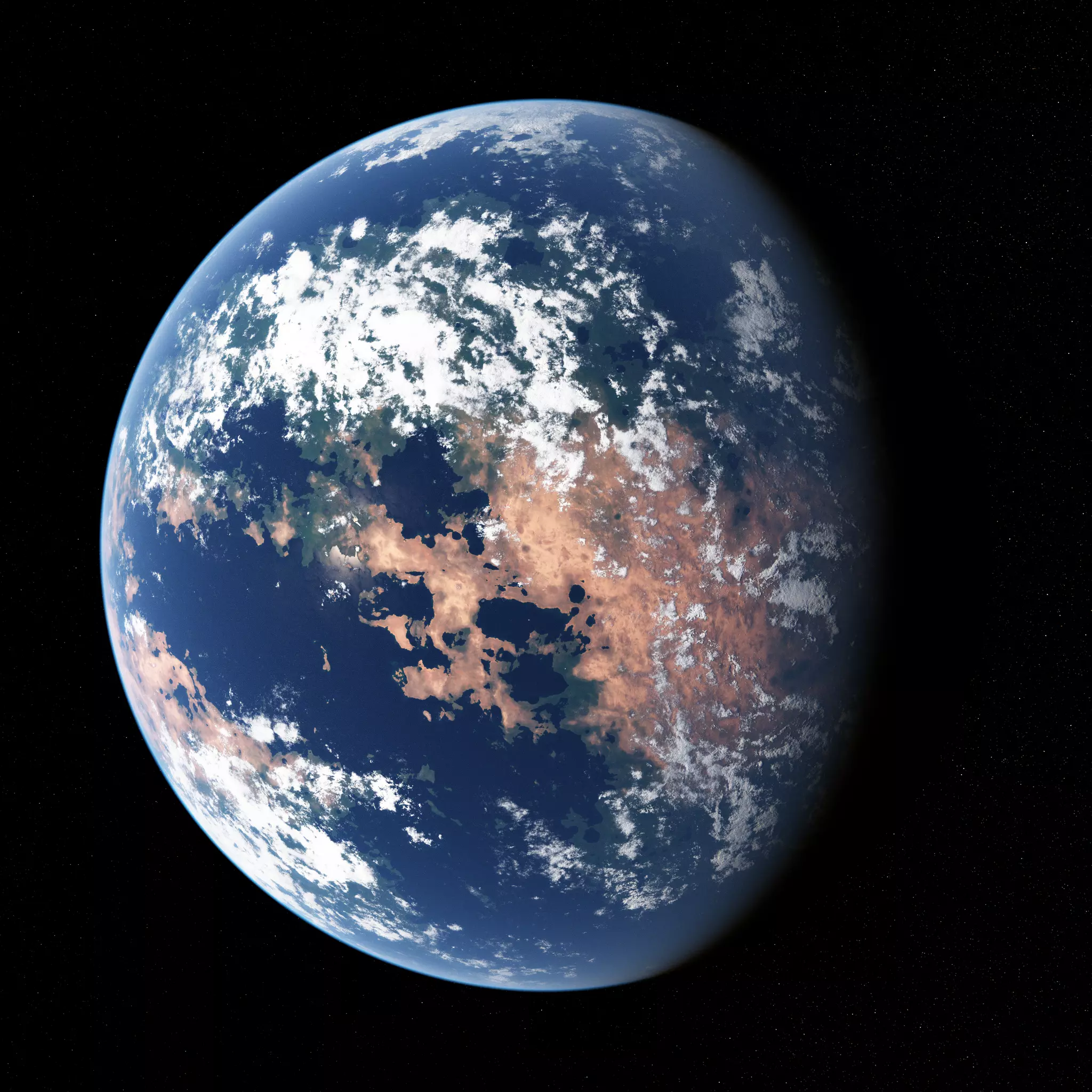 Procedural Habitable Planet Generator for Octane and C4D 3D model_0