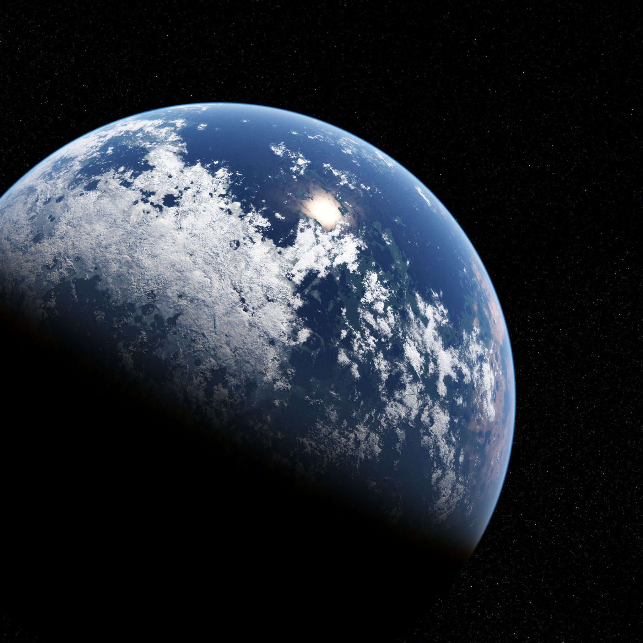 Procedural Habitable Planet Generator for Octane and C4D 3D model_7