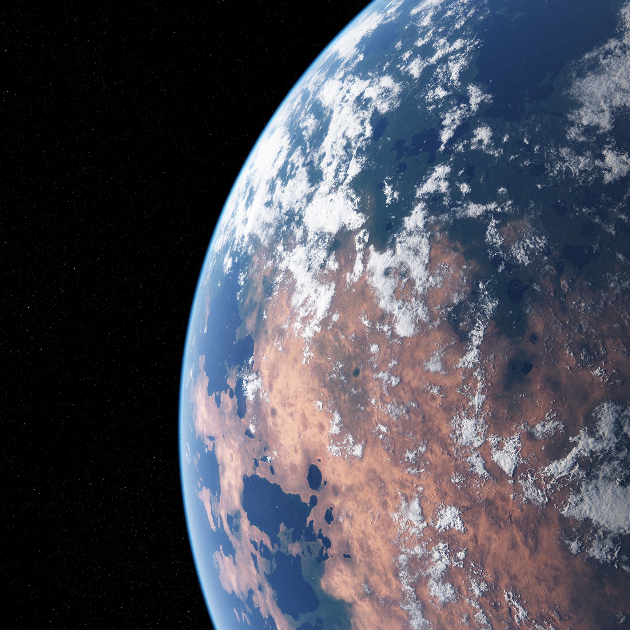 Procedural Habitable Planet Generator for Octane and C4D 3D model_1