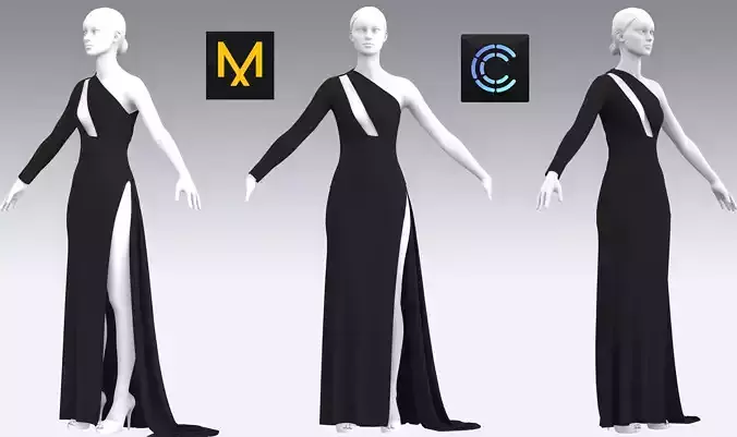 Dress Outfits MD CLO 3D ZPRJ ZPAC project files 3D model