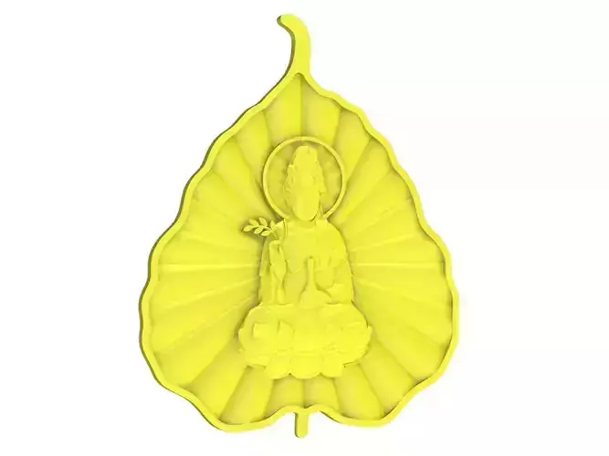 Buddha Pendant on Bodhi Leaf 4646