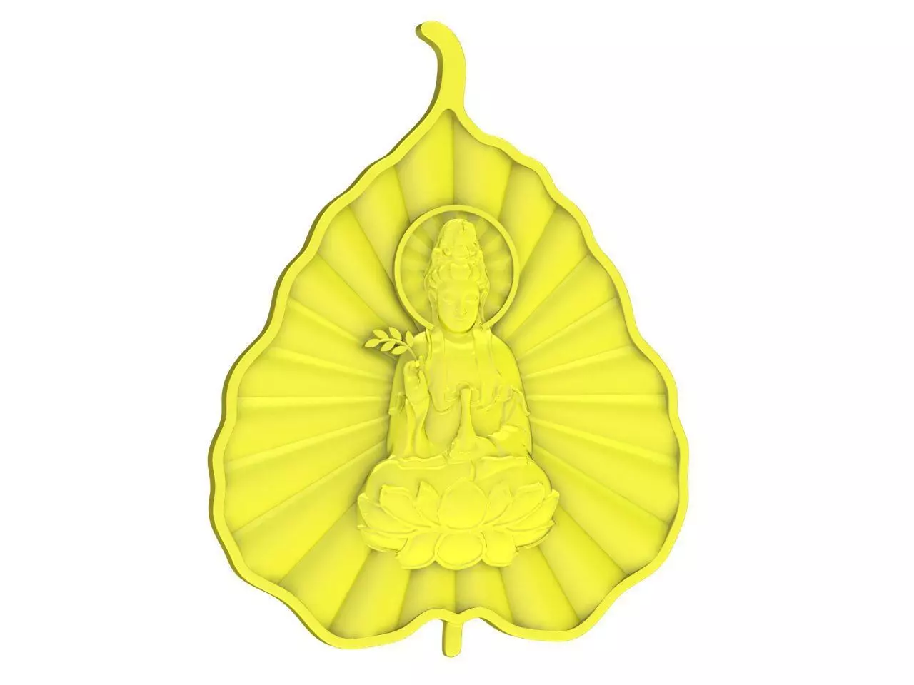 Luxury Bodhi Leaf Buddha Pendant 4646 3D print model