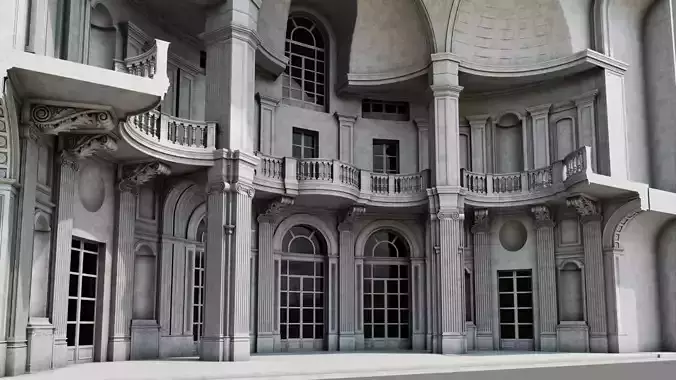 Stupinigi Central Hall ID071 3D model