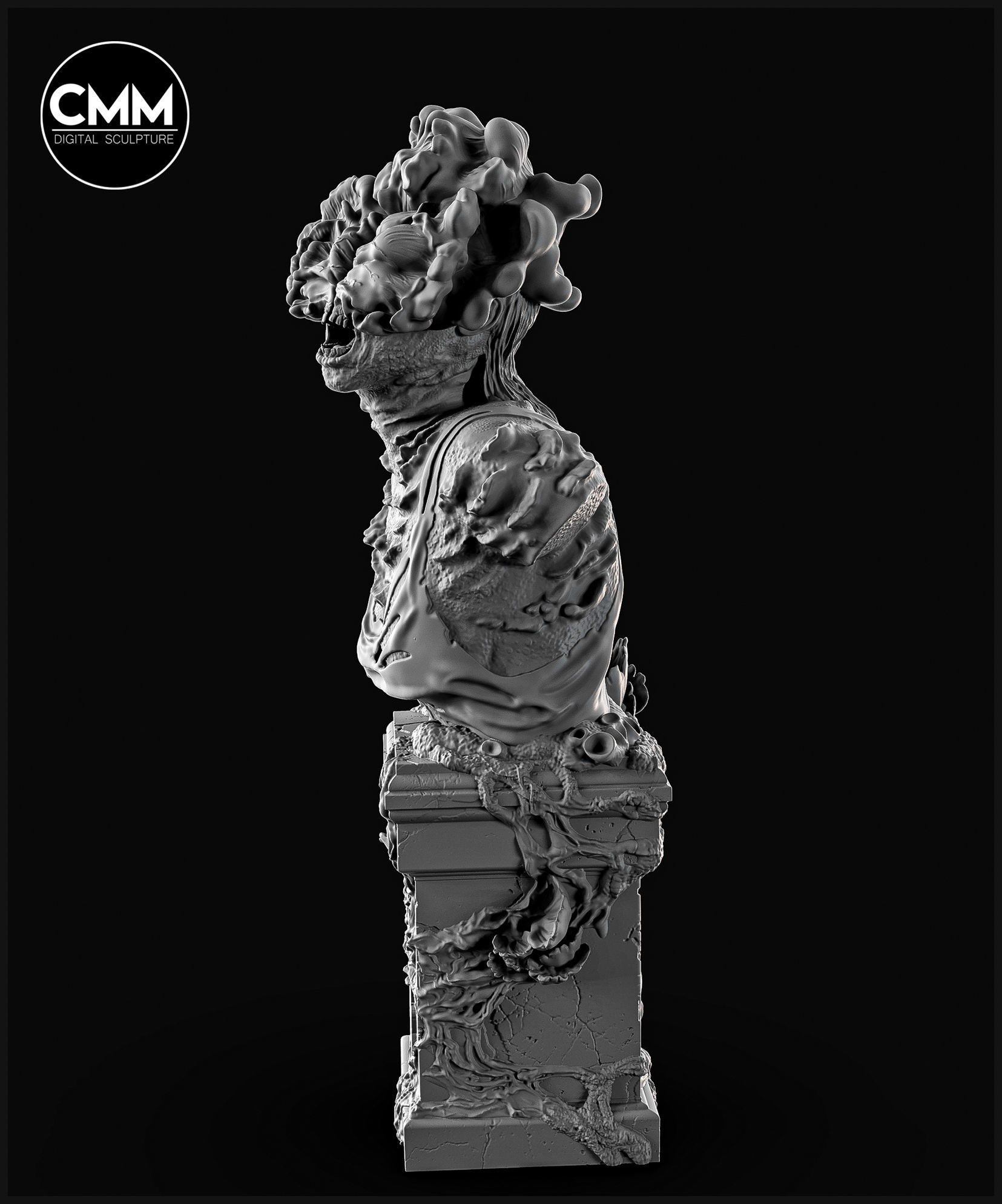 The Las Of Us clicker bust fan art  3D print model_1