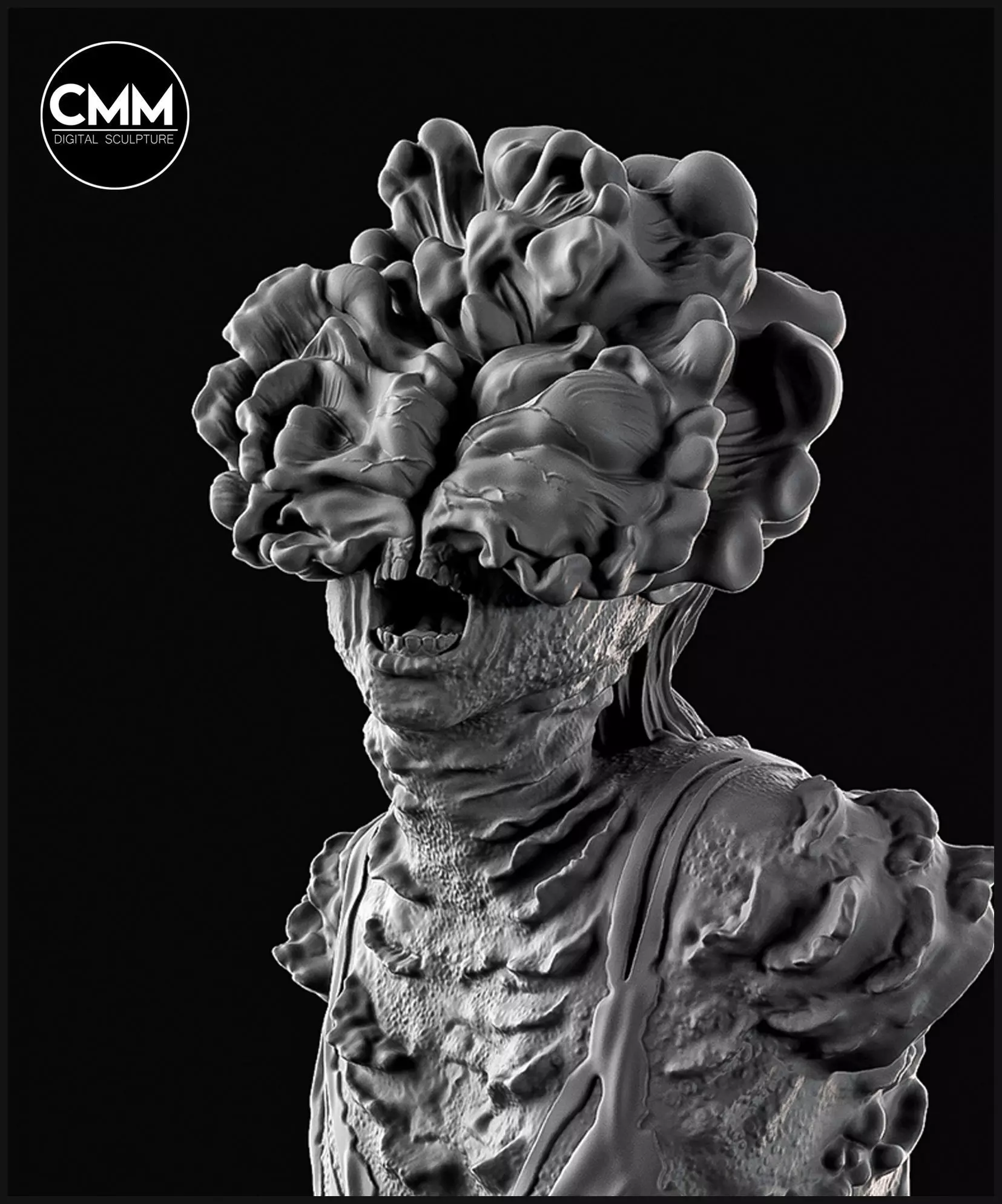The Las Of Us clicker bust fan art  3D print model_0