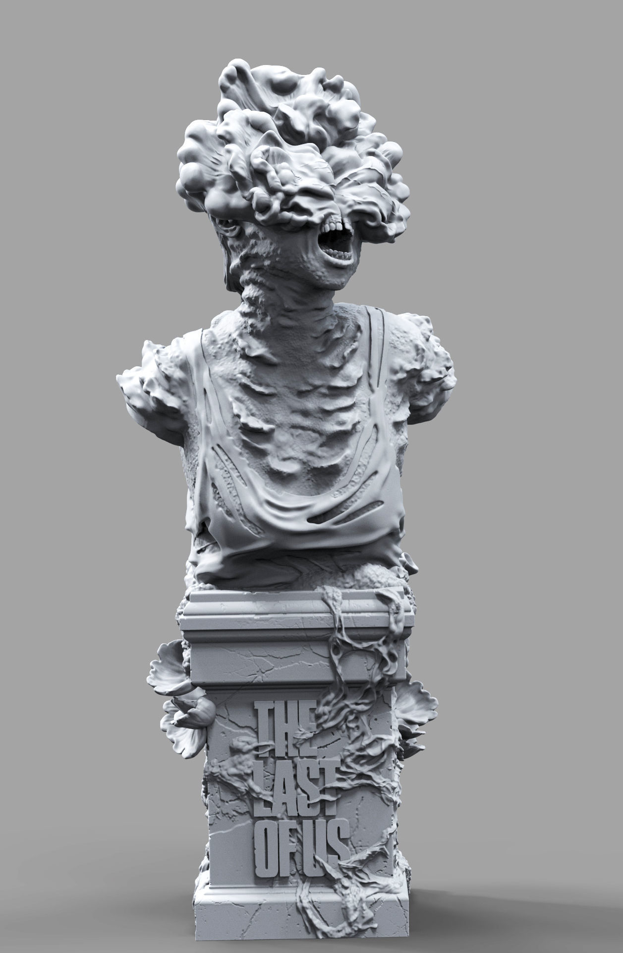 The Las Of Us clicker bust fan art  3D print model_9