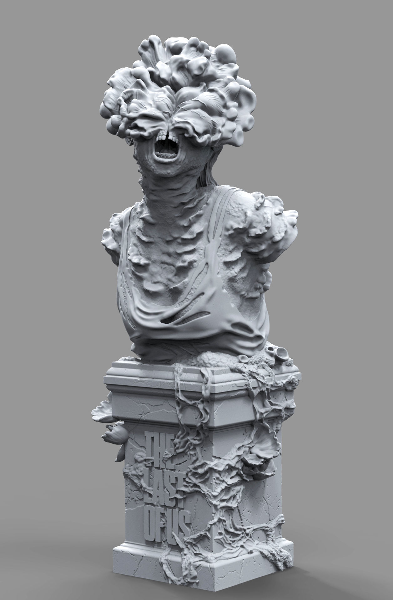 The Las Of Us clicker bust fan art  3D print model_10