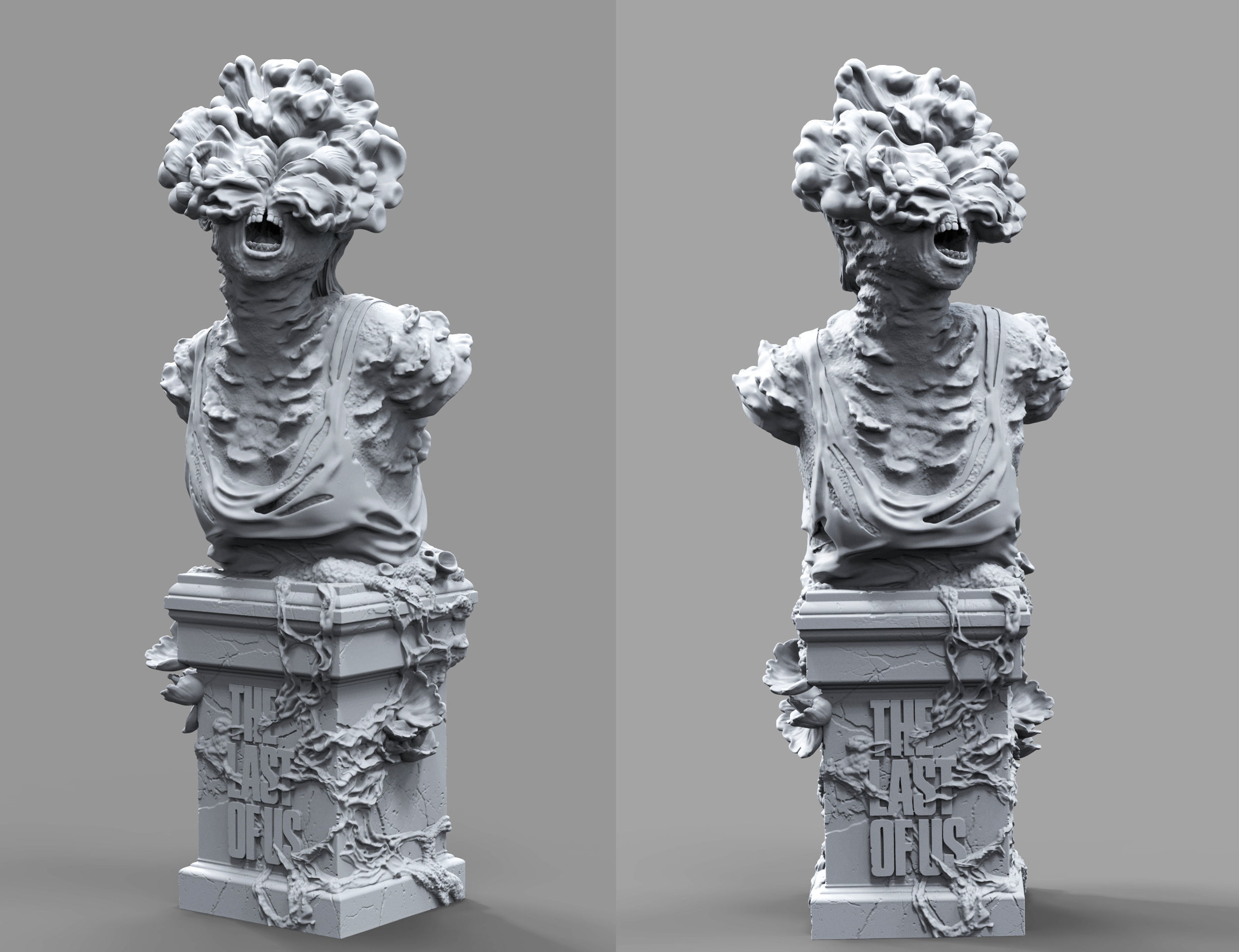 The Las Of Us clicker bust fan art  3D print model_8