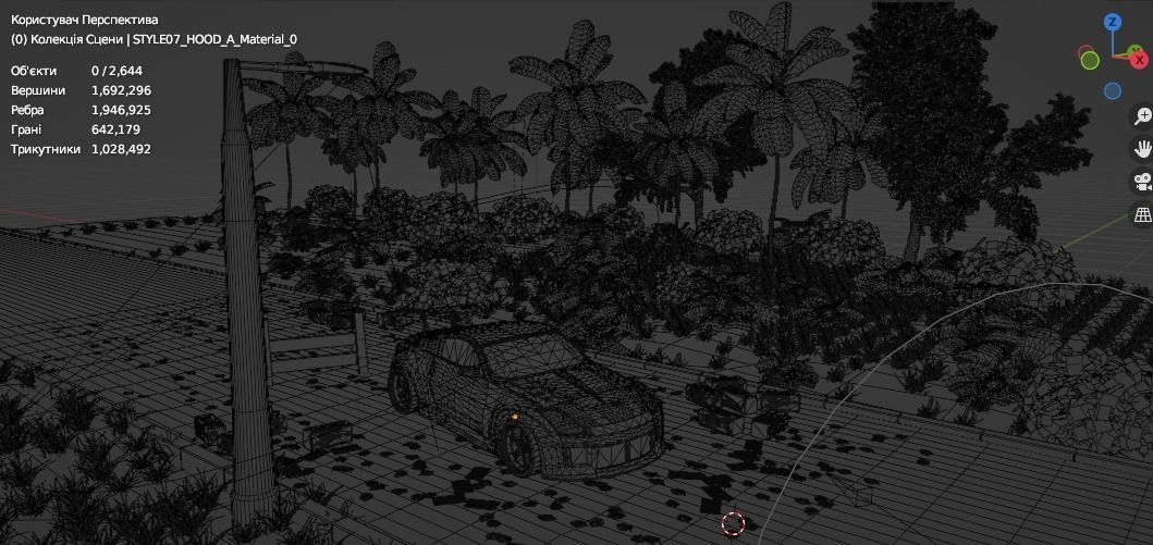 Street with Rachel 350Z 3D model_11