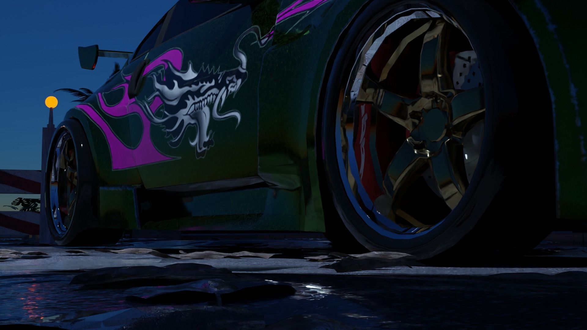 Street with Rachel 350Z 3D model_3