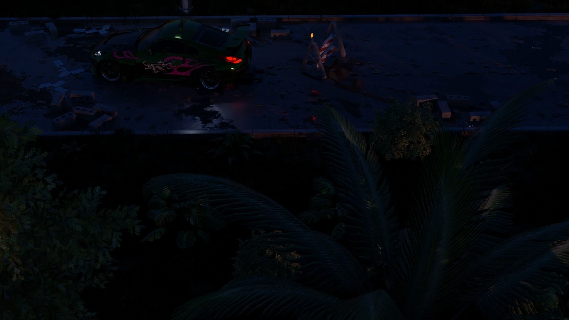 Street with Rachel 350Z 3D model_9