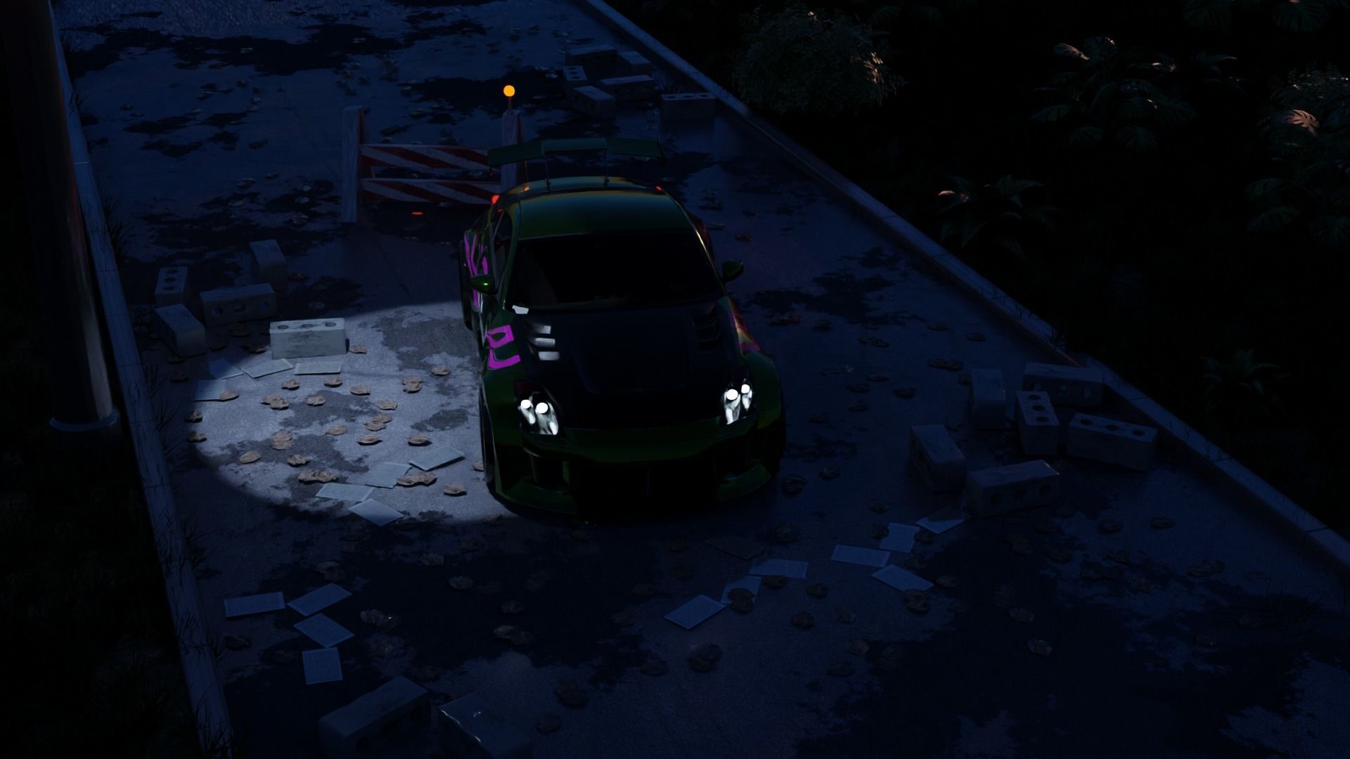 Street with Rachel 350Z 3D model_5