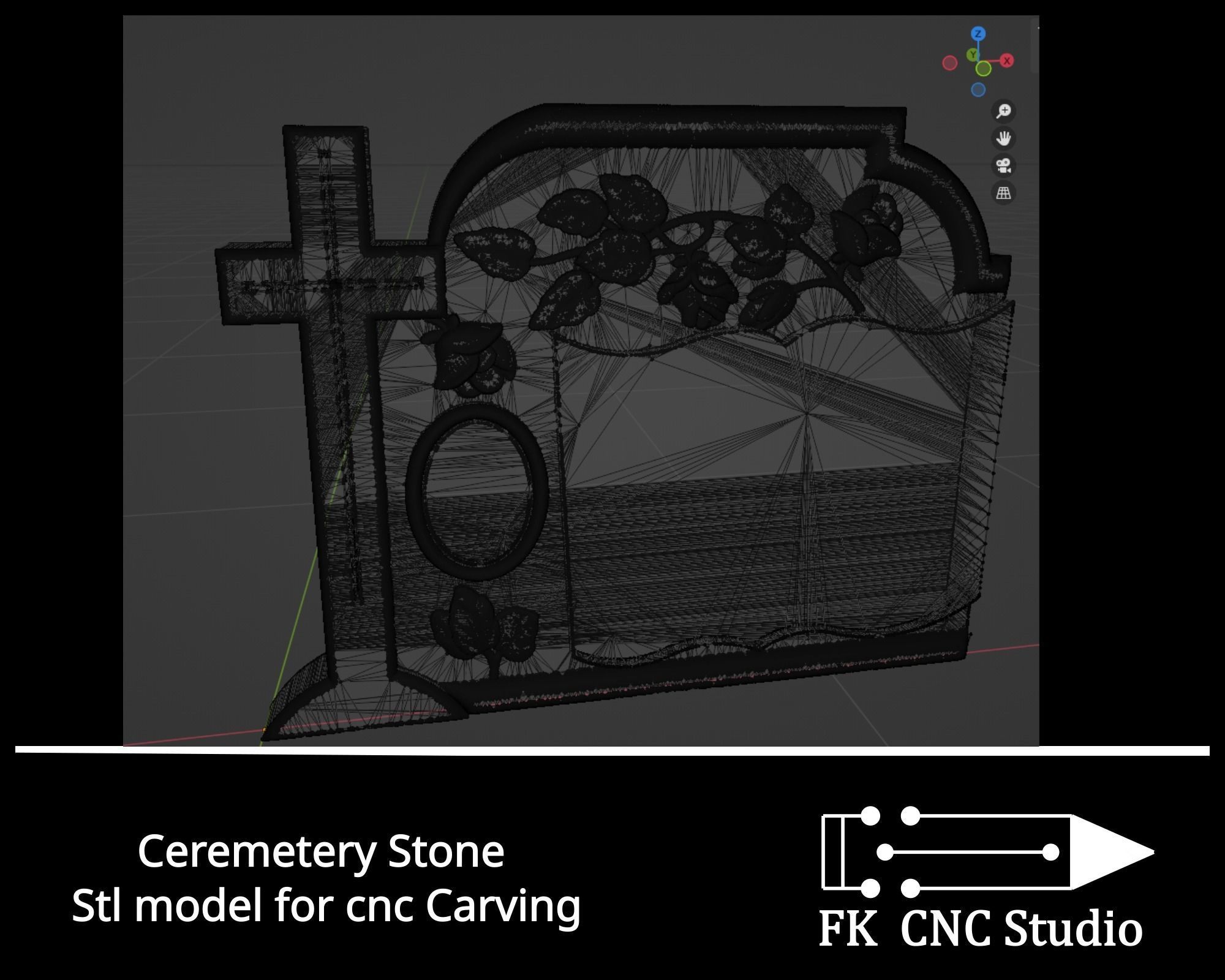 Cemetery stone - file for cnc carving 3D print model_2