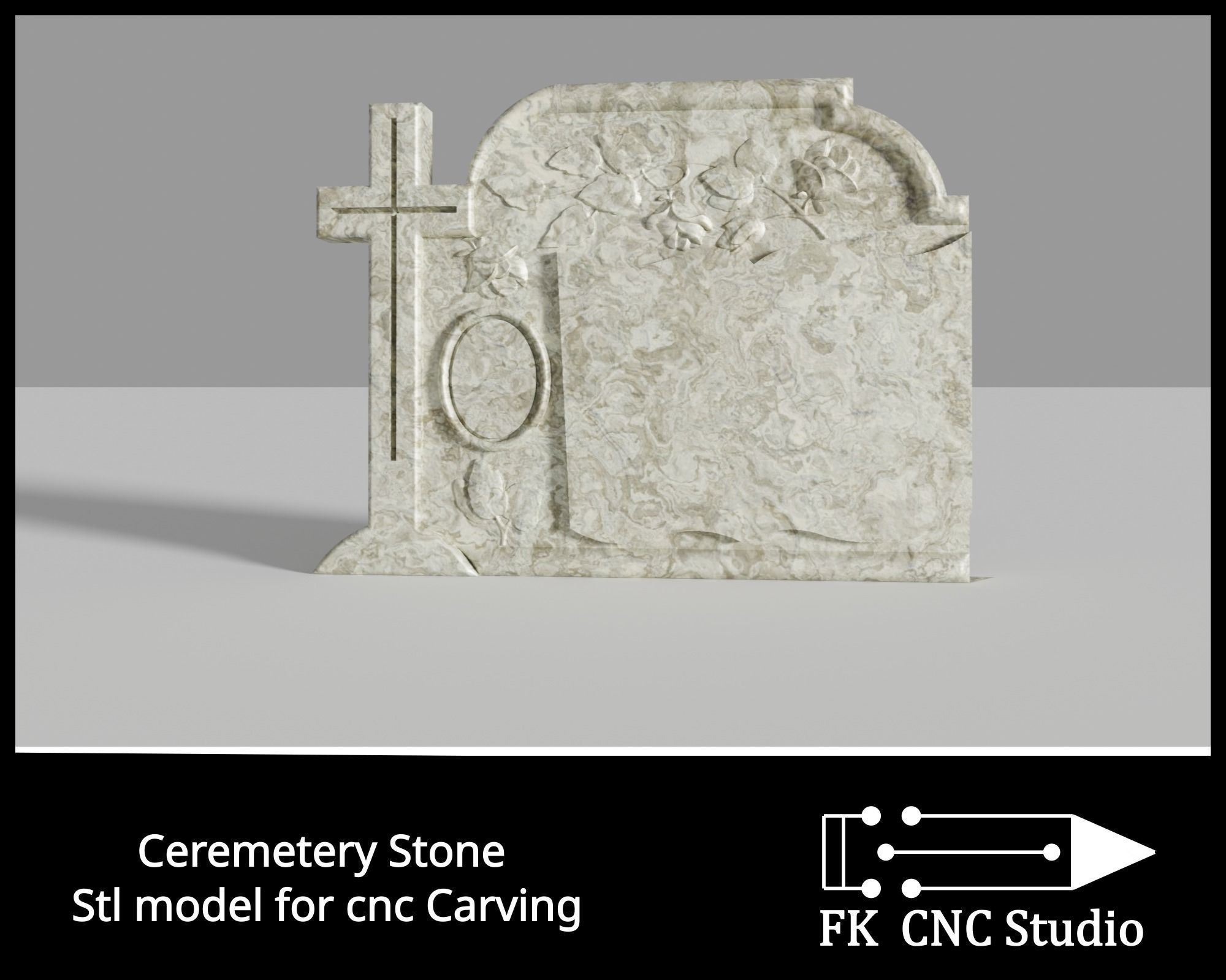 Cemetery stone - file for cnc carving 3D print model_1