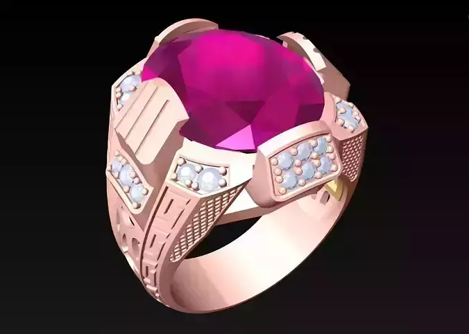 Oval Stone Ring - Diamond Ring - N2358