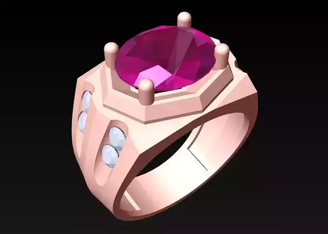 Oval Stone Ring - Diamond Ring - N2439