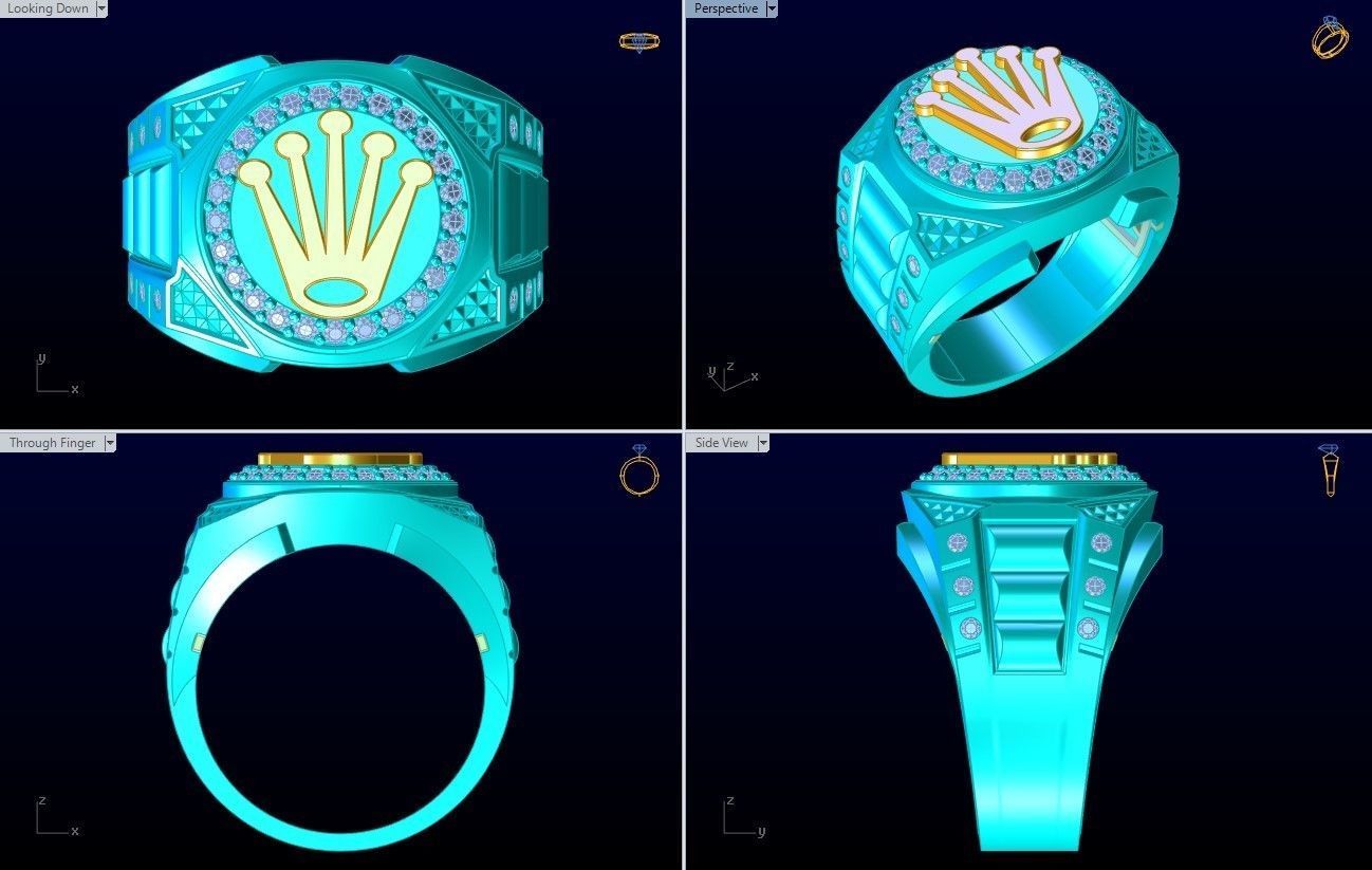Crown Rings - Kings Rings - N2450 3D print model_10