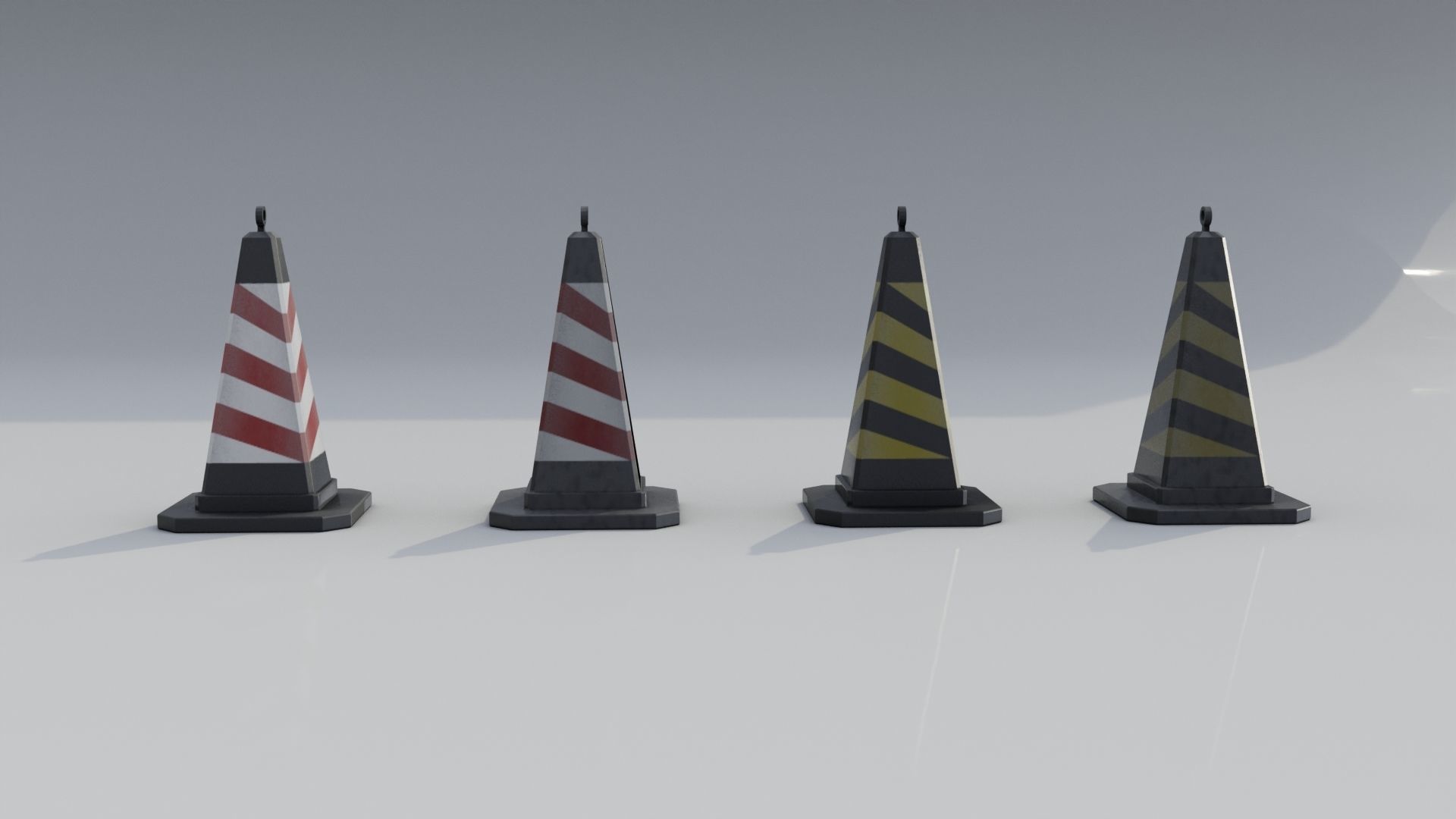 Traffic Cones Free low-poly 3D model_2